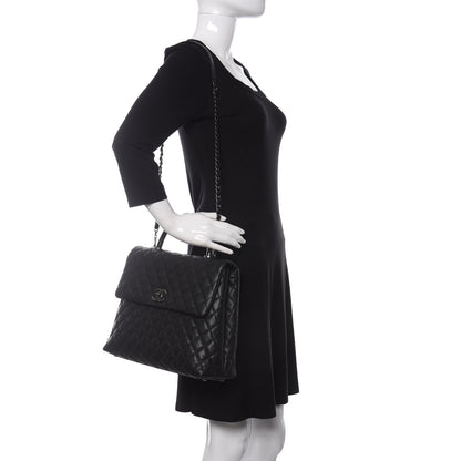 Chanel Caviar Lizard Quilted Large Coco Handle Flap Black 2 of 10