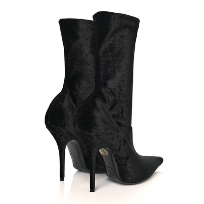 Balenciaga Velvet Spandex Extreme Pointed Toe Knife Ankle Boots 41 Black 4 of 6