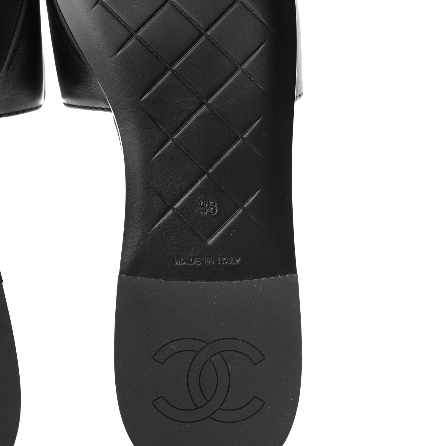 Chanel Lambskin Quilted Turnlock Flat Mules 38 Black 7 of 10