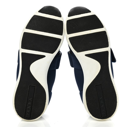 Prada Neoprene Logo Sneakers 37.5 Navy 8 of 15