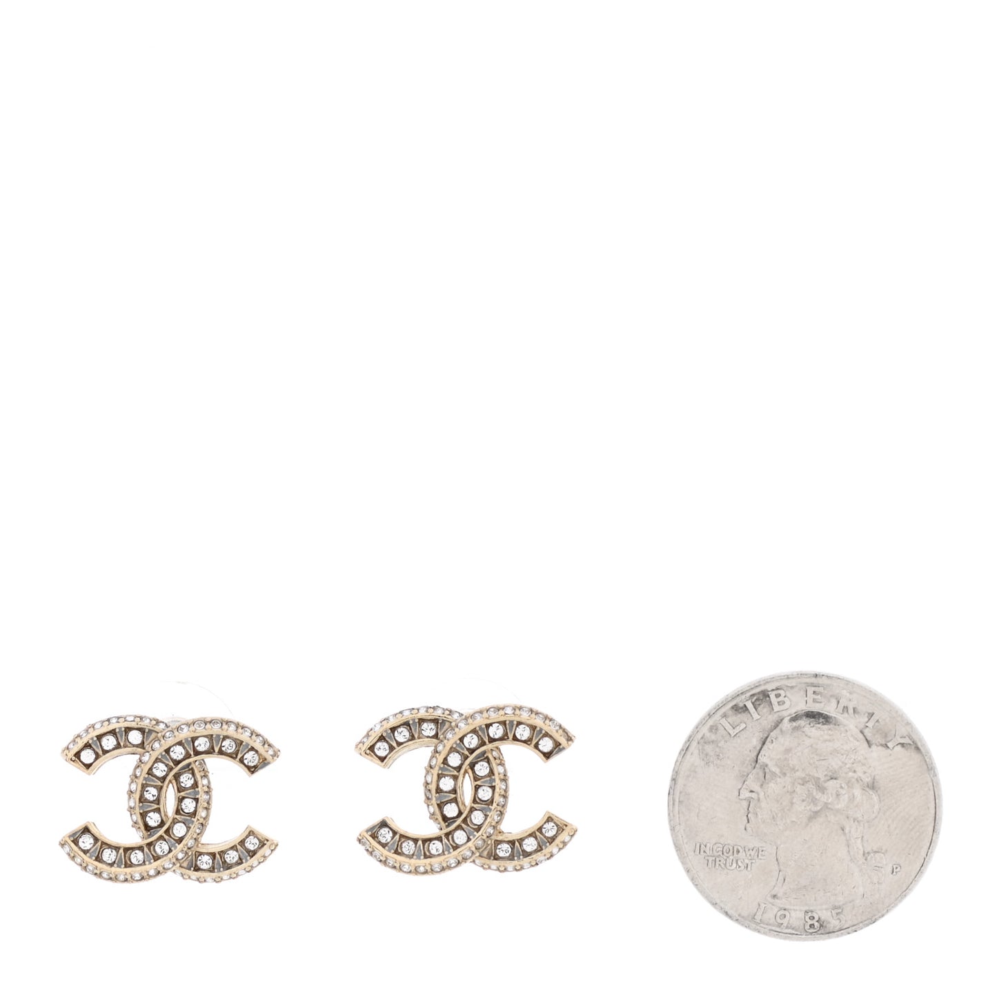 Crystal Timeless CC Earrings Light Gold