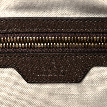 Gucci Monogram Jumbo GG Textured Dollar Calfskin Web Messenger Shoulder Bag Camel Ebony New Acero 6 of 11