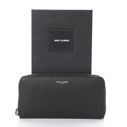 Saint Laurent Grained Calfskin Rive Gauche Zip Around Wallet Black 7 of 7