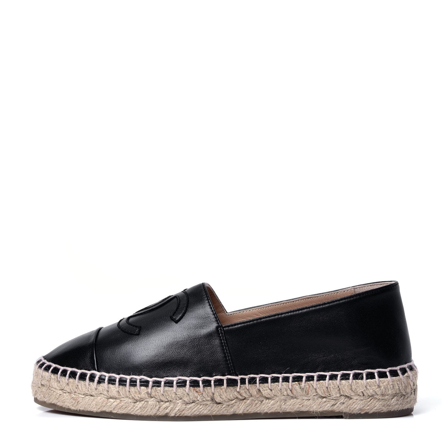 Chanel Lambskin CC Espadrilles 36 Black 1 of 6