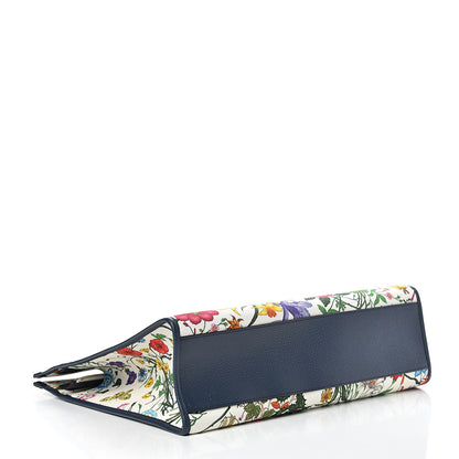 Gucci Canvas Large Flora Tote Navy Multicolor 3 of 9
