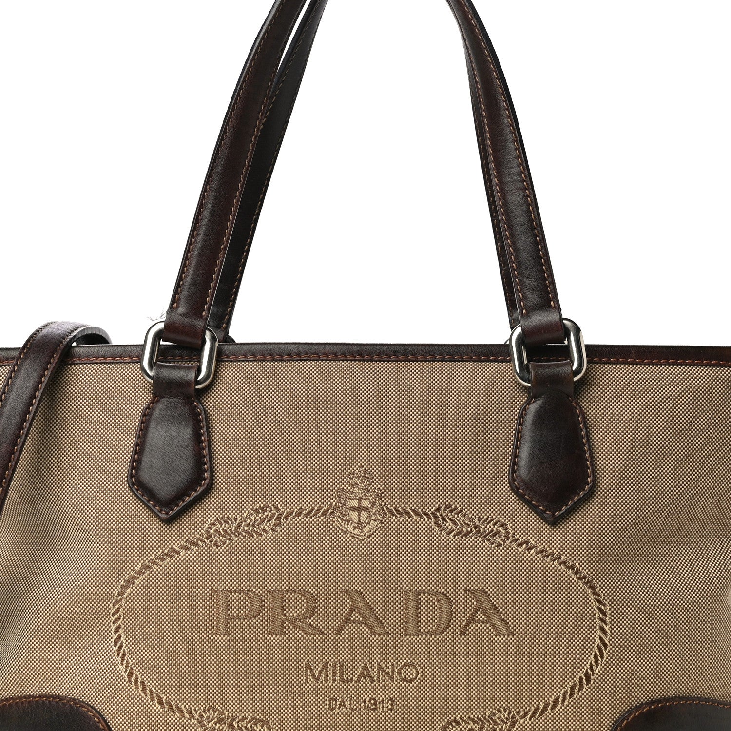 Prada Jacquard Logo Tote Corda Moro 8 of 27