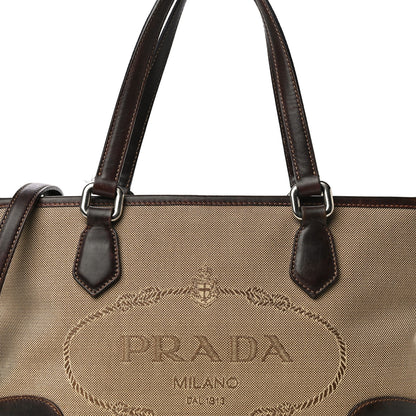 Prada Jacquard Logo Tote Corda Moro 8 of 27