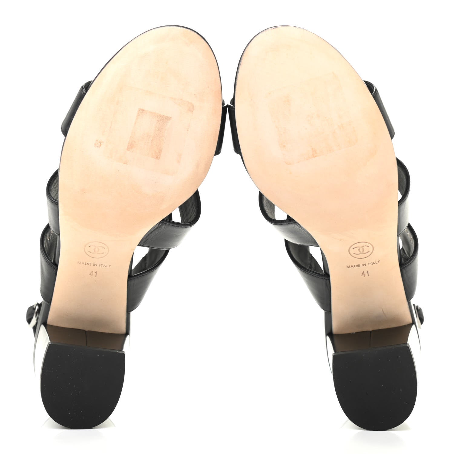 Chanel Calfskin CC Turnlock Sandals 41 Black 4 of 7