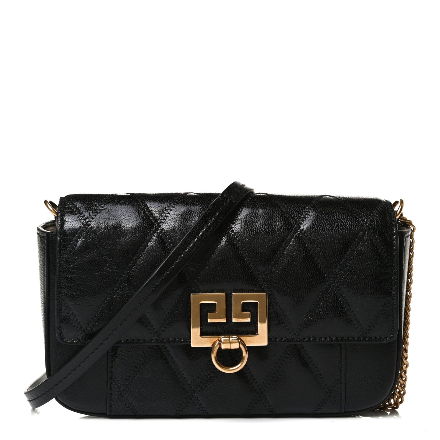 Goatskin Quilted GV3 Mini Pocket Convertible Bag Black