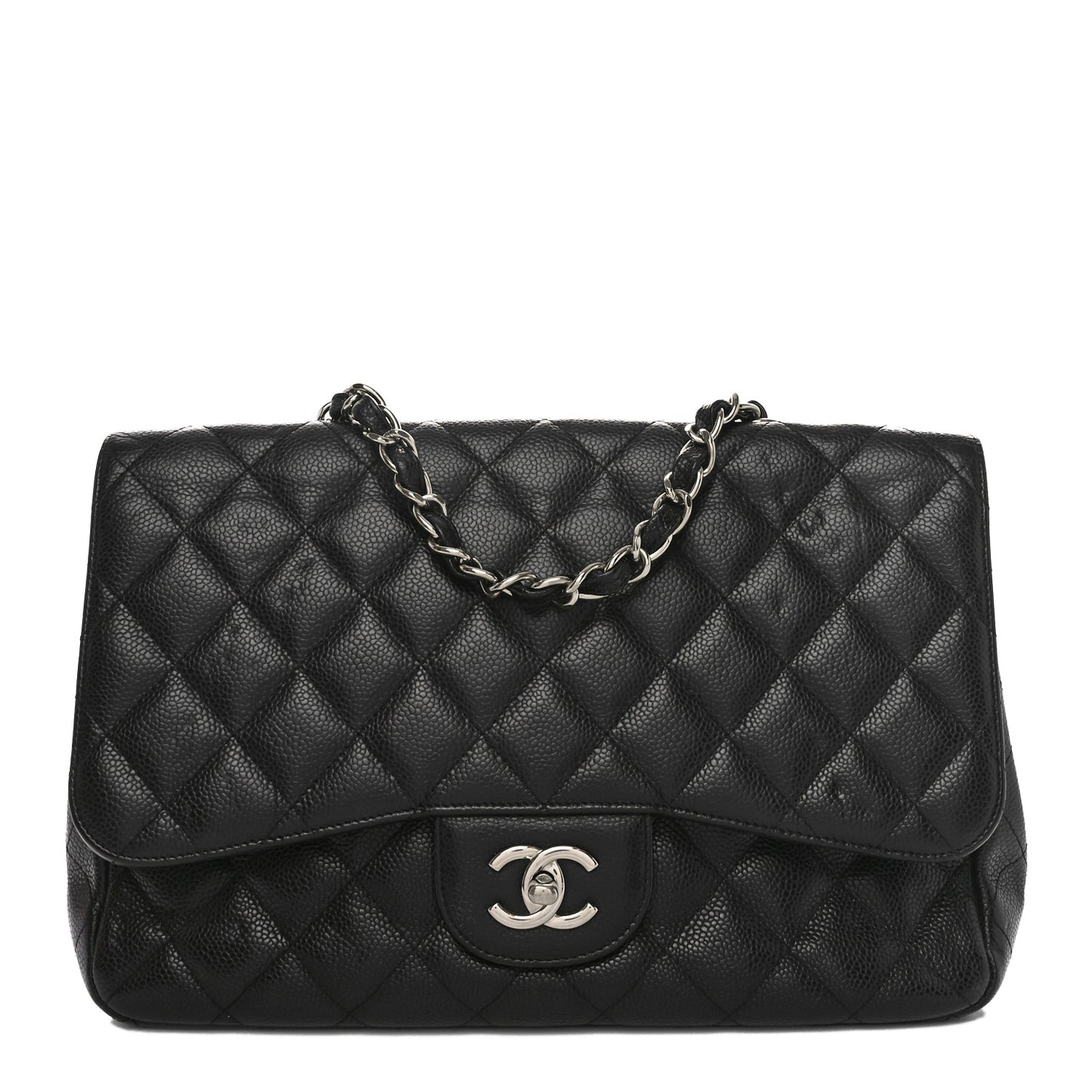 Caviar Quilted Jumbo Single Flap Black