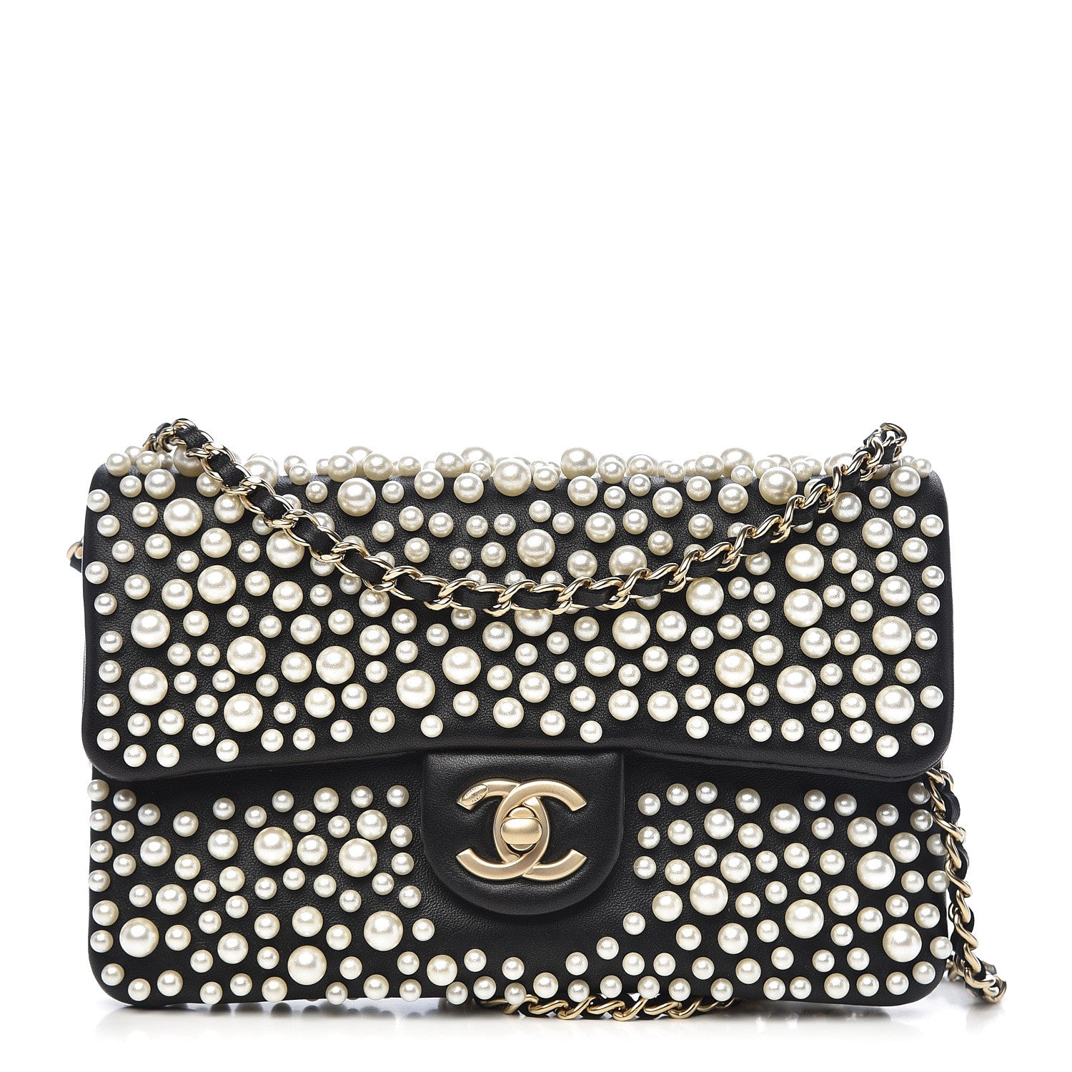 Chanel Lambskin Pearls Flap Black 1 of 12