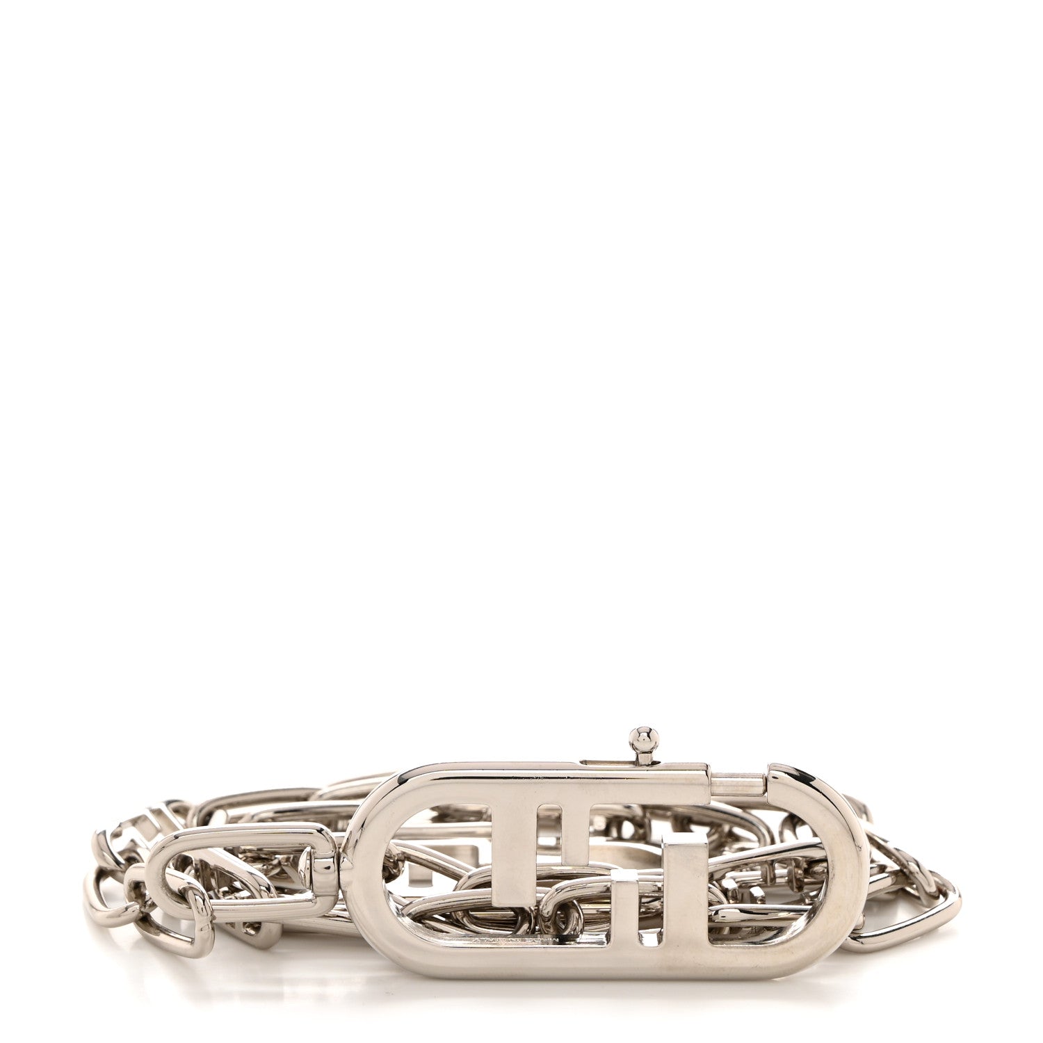 Fendi Metal O'Lock Strap You Silver 1 of 4