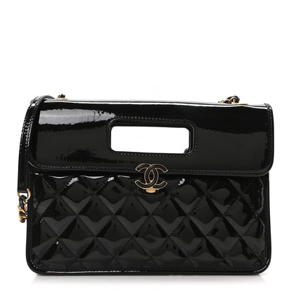 Chanel Patent Quilted Graphic Catch Flap Black 1 of 10