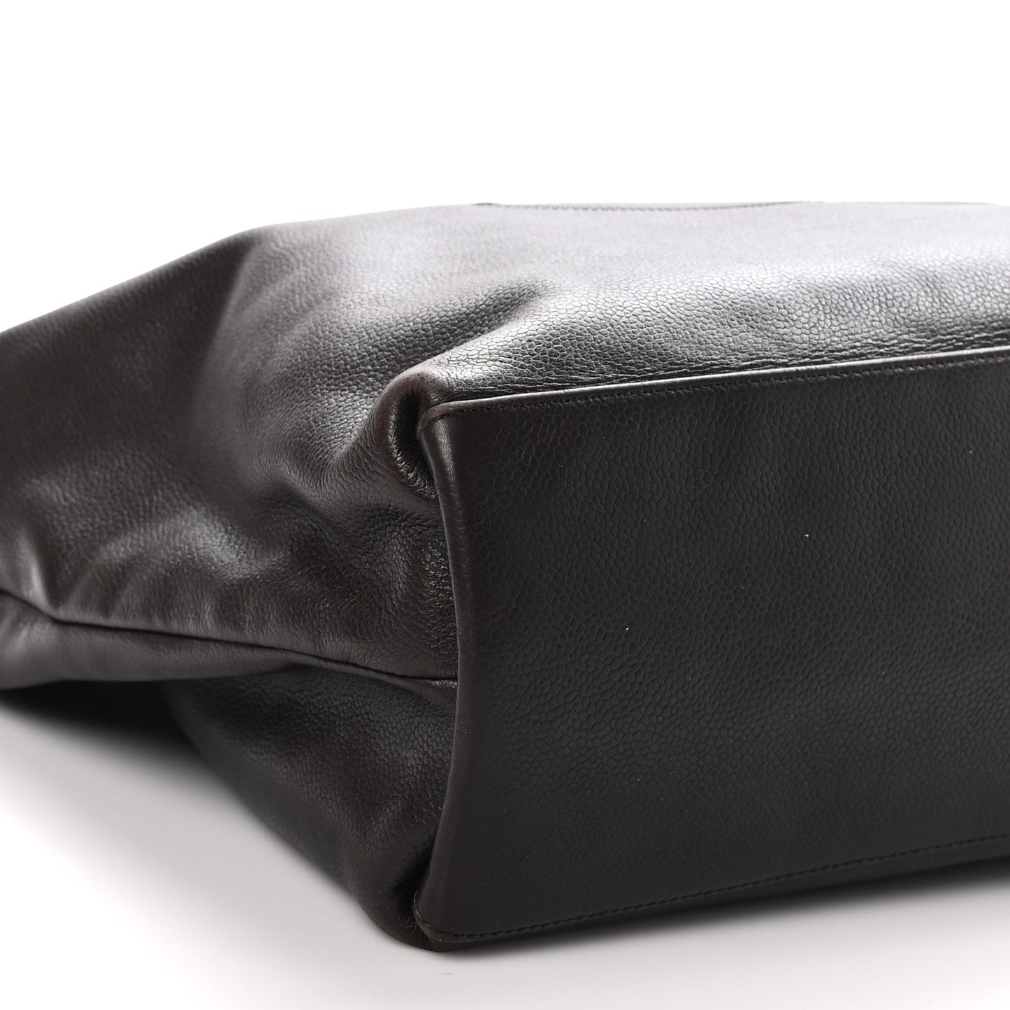 Caviar CC Stitched Tote Dark Brown