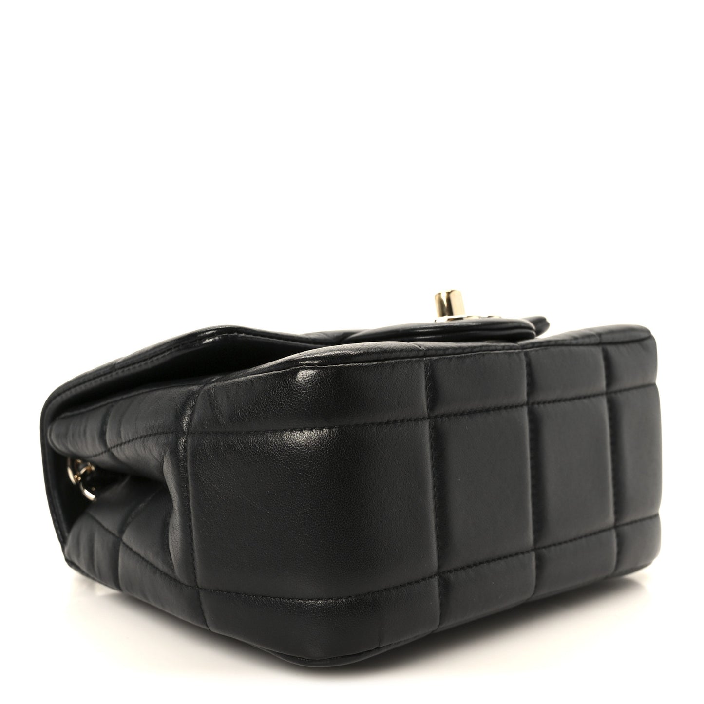 Lambskin Resin Crystal Square Quilted Mini Monacoco Flap Black