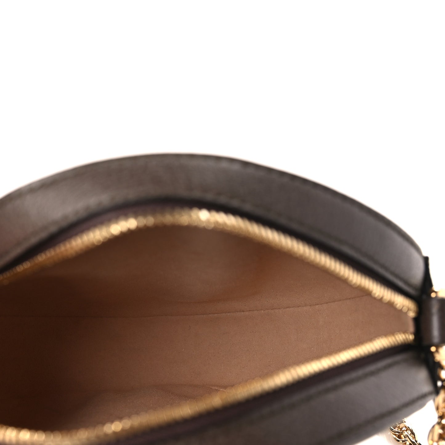 GG Supreme Monogram Web Mini Ophidia Round Shoulder Bag Brown