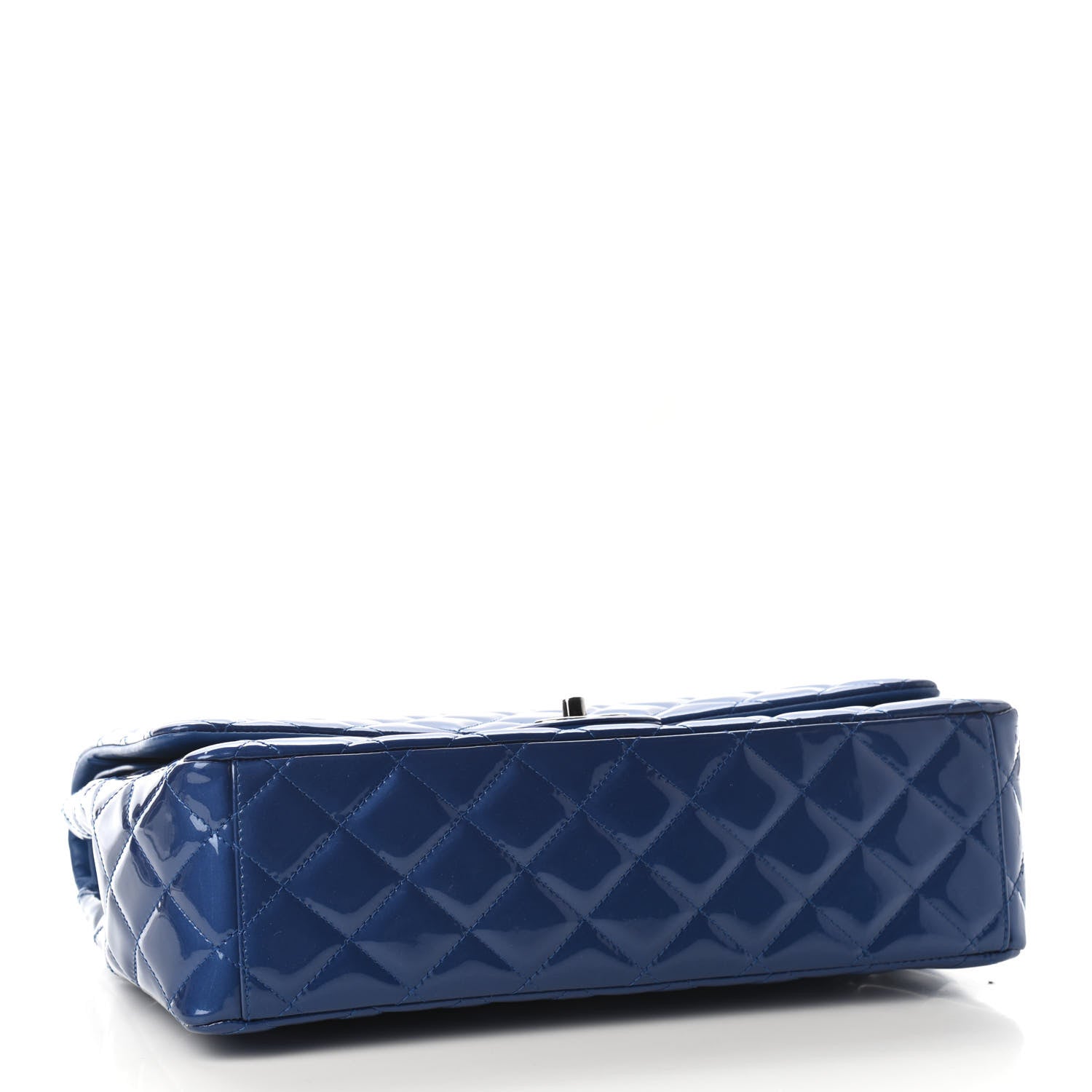 Chanel Patent Quilted Maxi Double Flap Blue 3 of 8