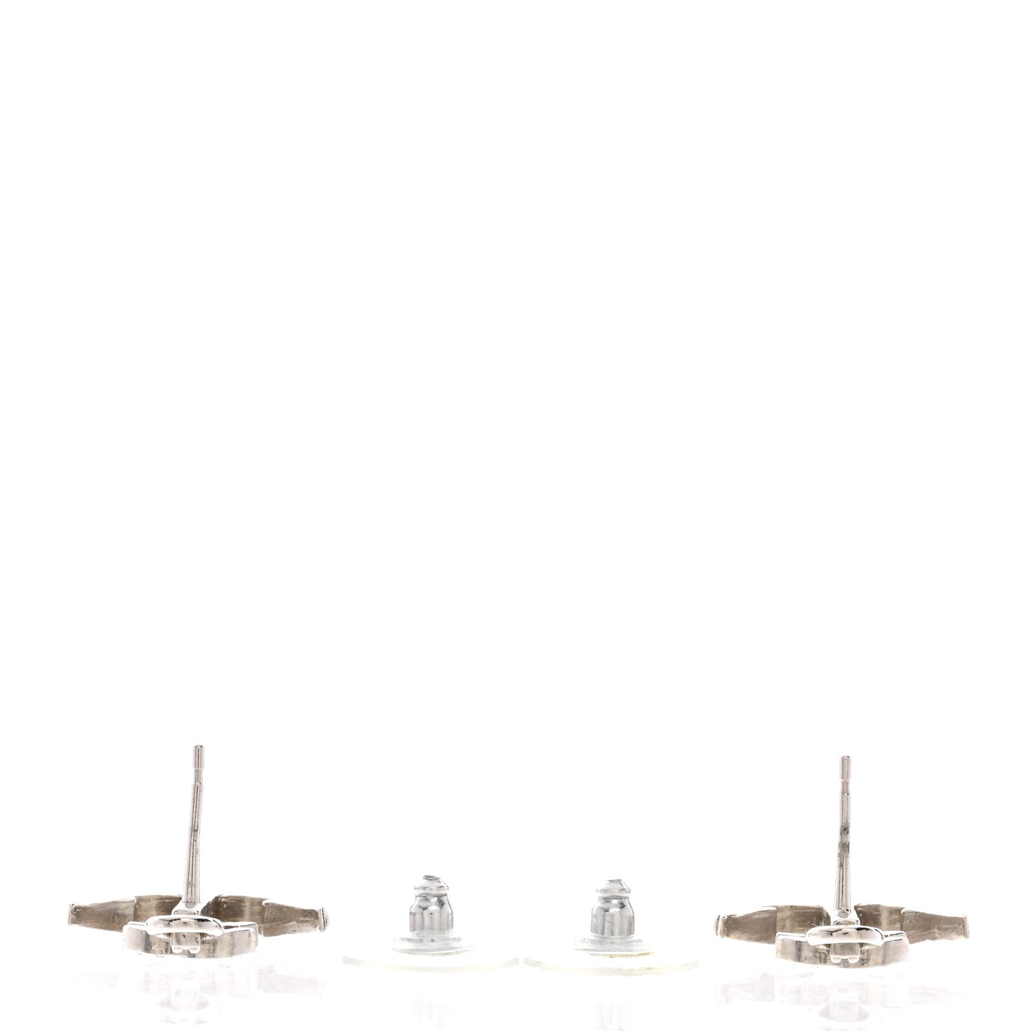 Chanel Crystal CC Anchor Earrings Silver 4 of 5