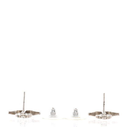 Chanel Crystal CC Anchor Earrings Silver 4 of 5