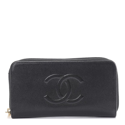 Chanel Caviar Large Timeless CC Zip Around Wallet Black 1 of 12