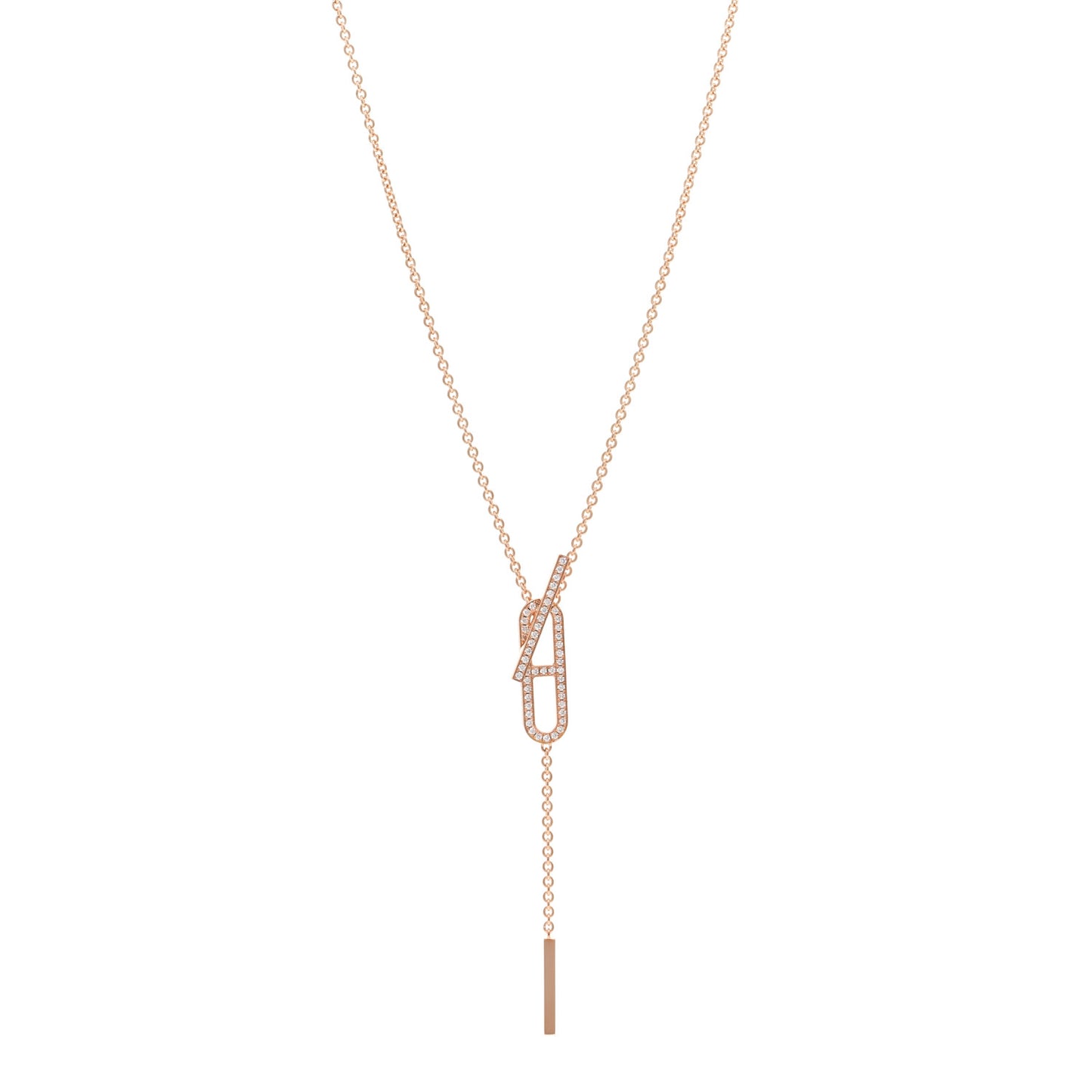 18K Rose Gold Diamond PM Ever Chaine D'Ancre Necklace ST