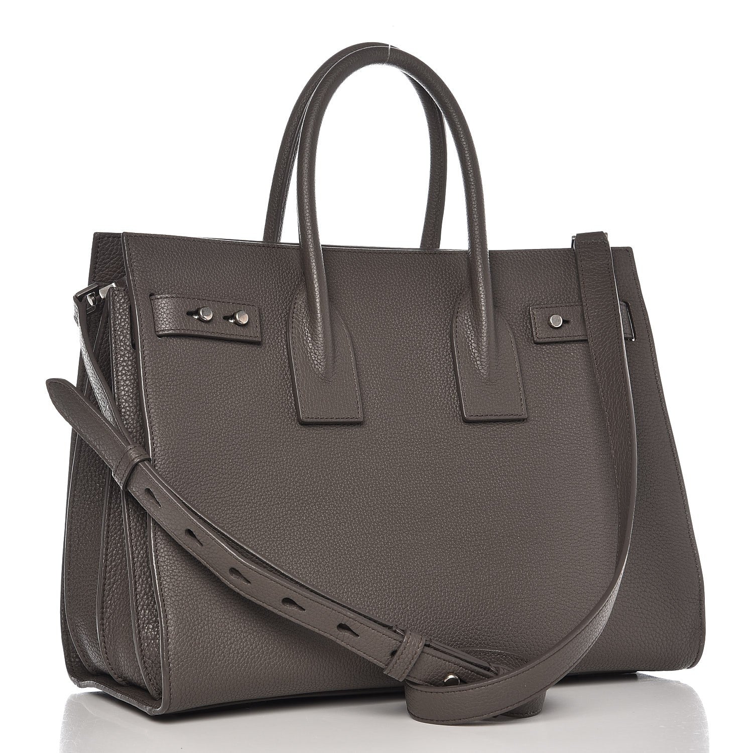 Saint Laurent Grained Calfskin Small Supple Sac De Jour Fog 4 of 8