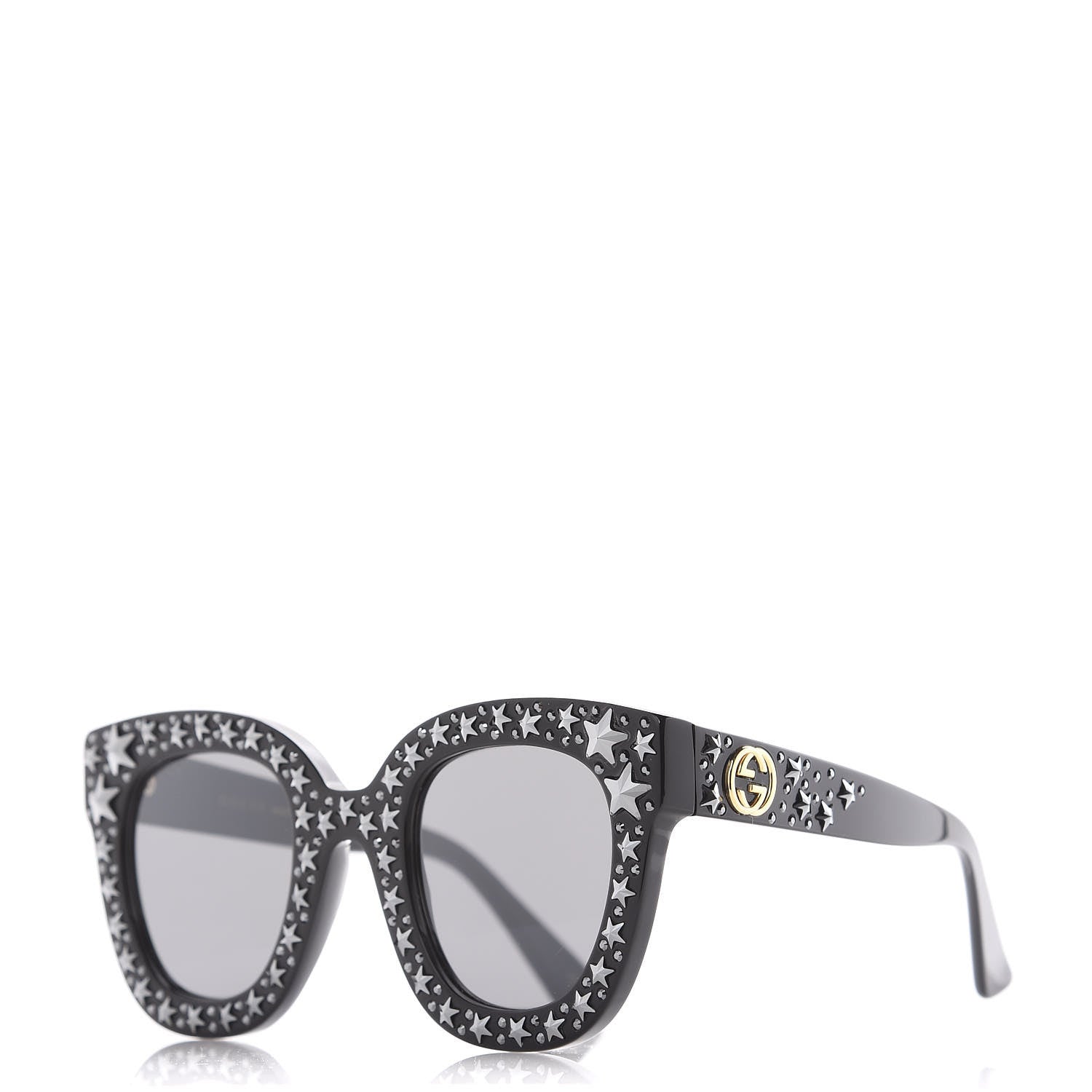 Gucci Acetate Stars Cat Eye Sunglasses GG0116S Black 1 of 7