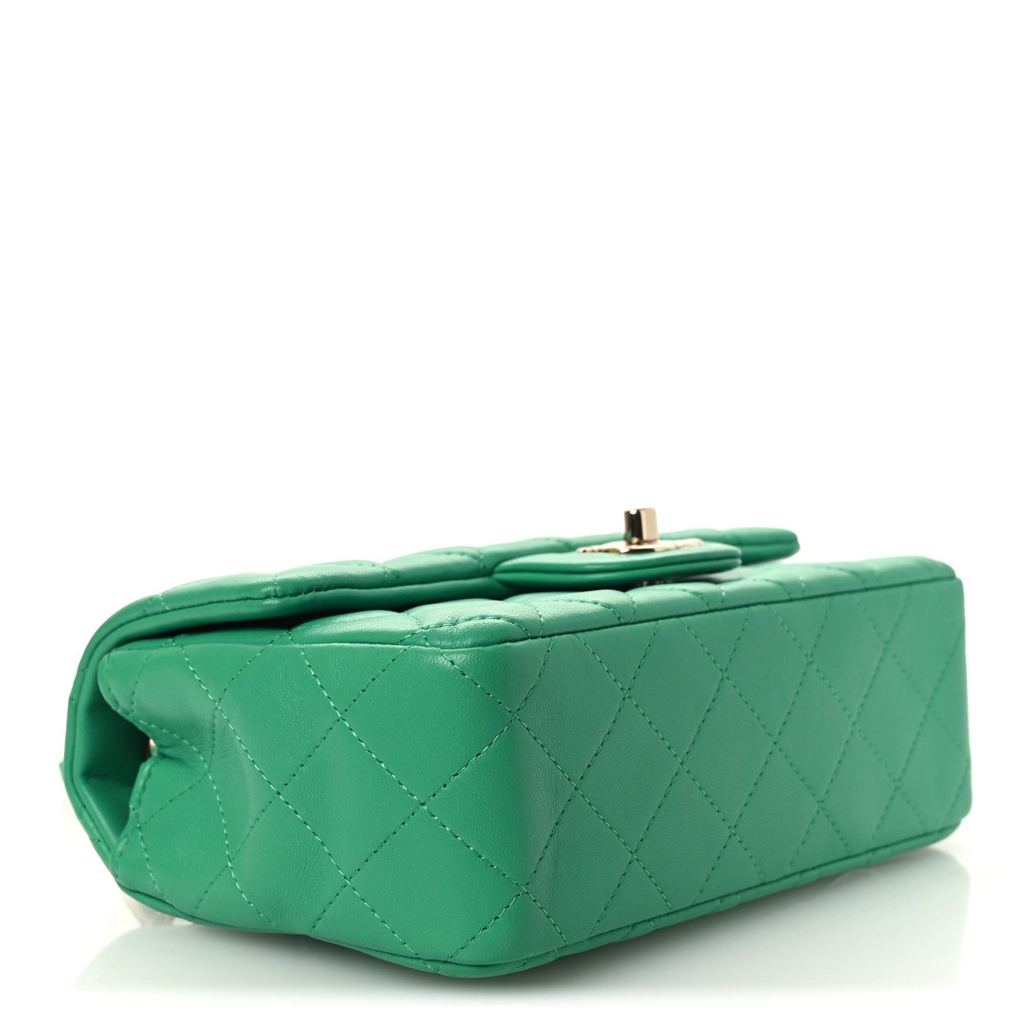 Chanel Lambskin Quilted Mini Rectangular Flap Green 4 of 12