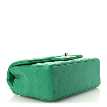 Chanel Lambskin Quilted Mini Rectangular Flap Green 4 of 12