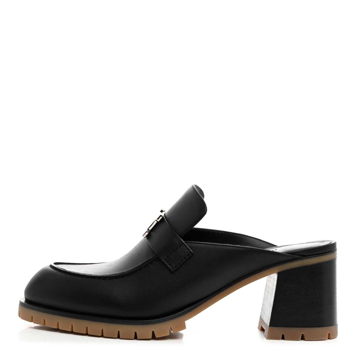 Hermes Calfskin Womens Flore 60 Mules 40 Black 1 of 8