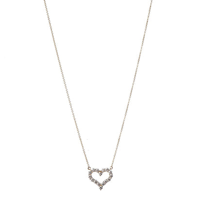 Tiffany 18K Yellow Gold Diamond Heart Pendant Necklace 1 of 5