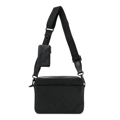 Louis Vuitton LOUIS VUITTON Calfskin Monogram Shadow Duo Messenger Black 1 of 12