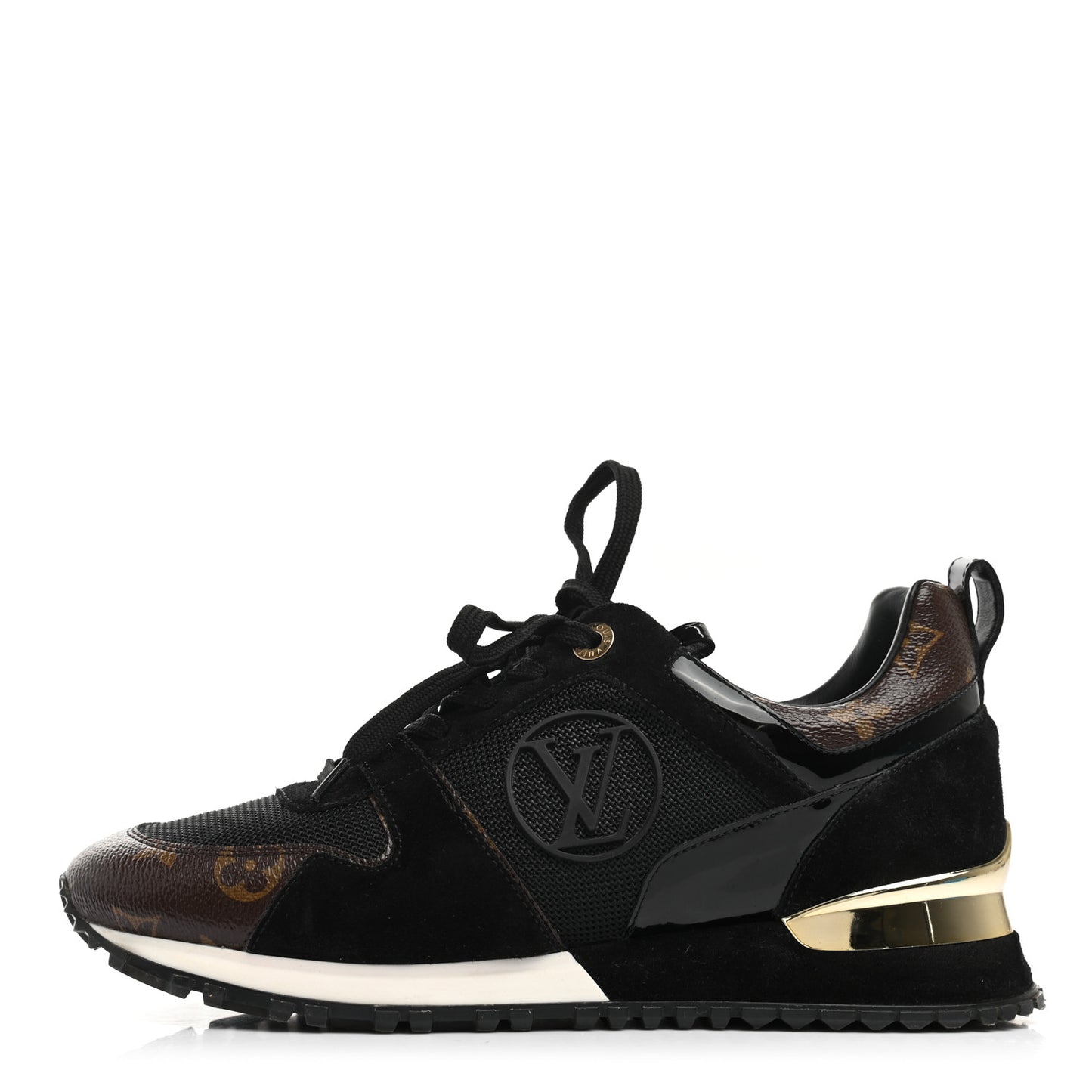 Suede Monogram Run Away Sneakers 37.5 Black