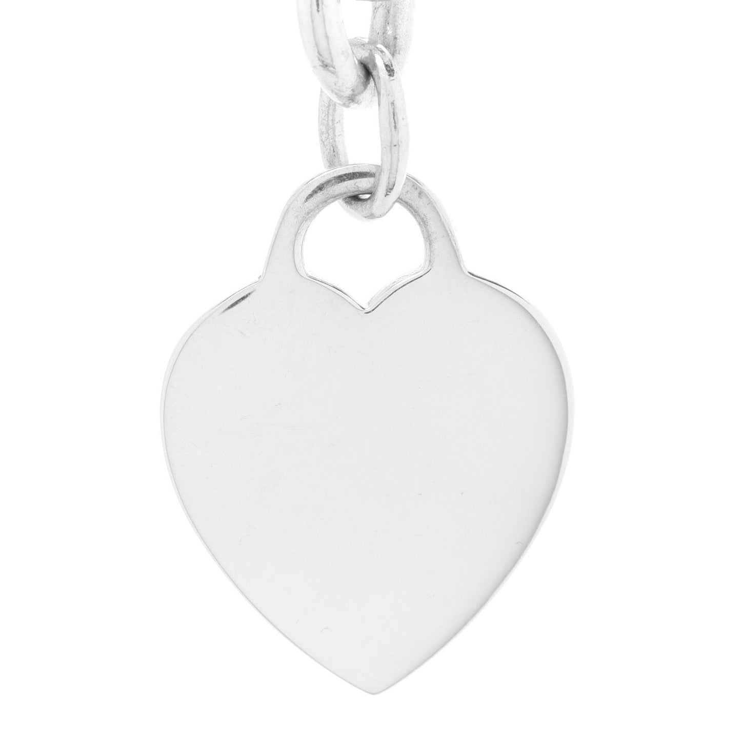 Sterling Silver Heart Tag Charm Bracelet