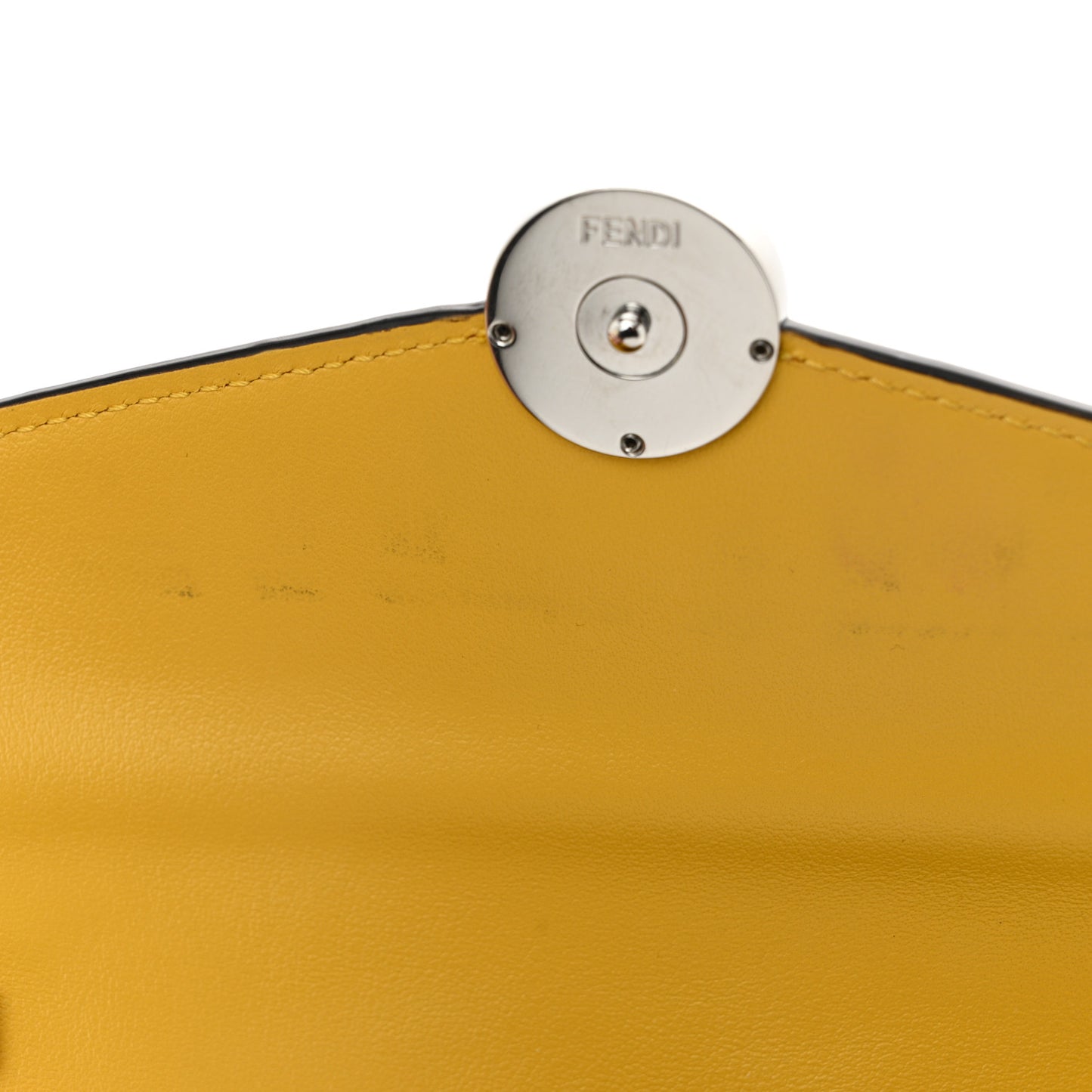 Vitello Cruise F is Fendi Bi-Color FF 1974 Embossed Continental Envelope Wallet On Chain Maya Yellow