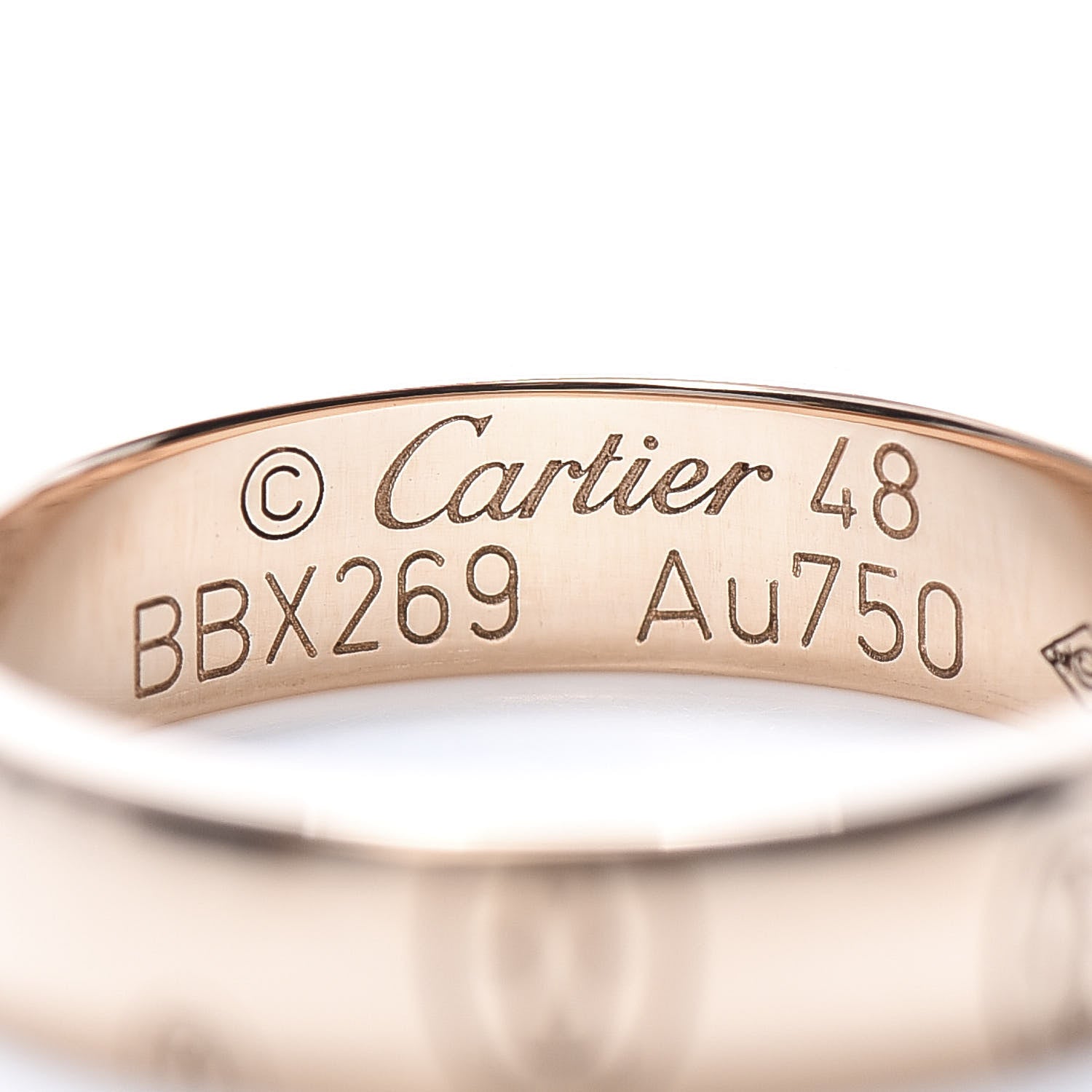 Cartier 18K Pink Gold 4mm Happy Birthday Band Ring 48 4.5 4 of 4
