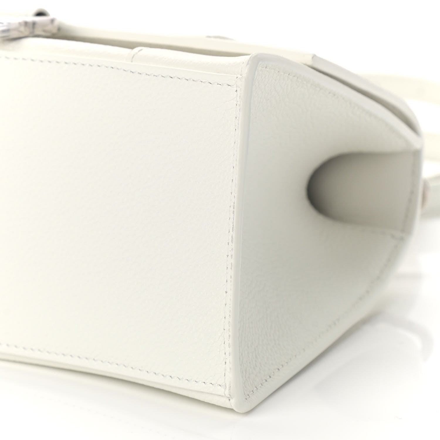 Balenciaga Grained Calfskin Small Hourglass Top Handle Bag White 8 of 9