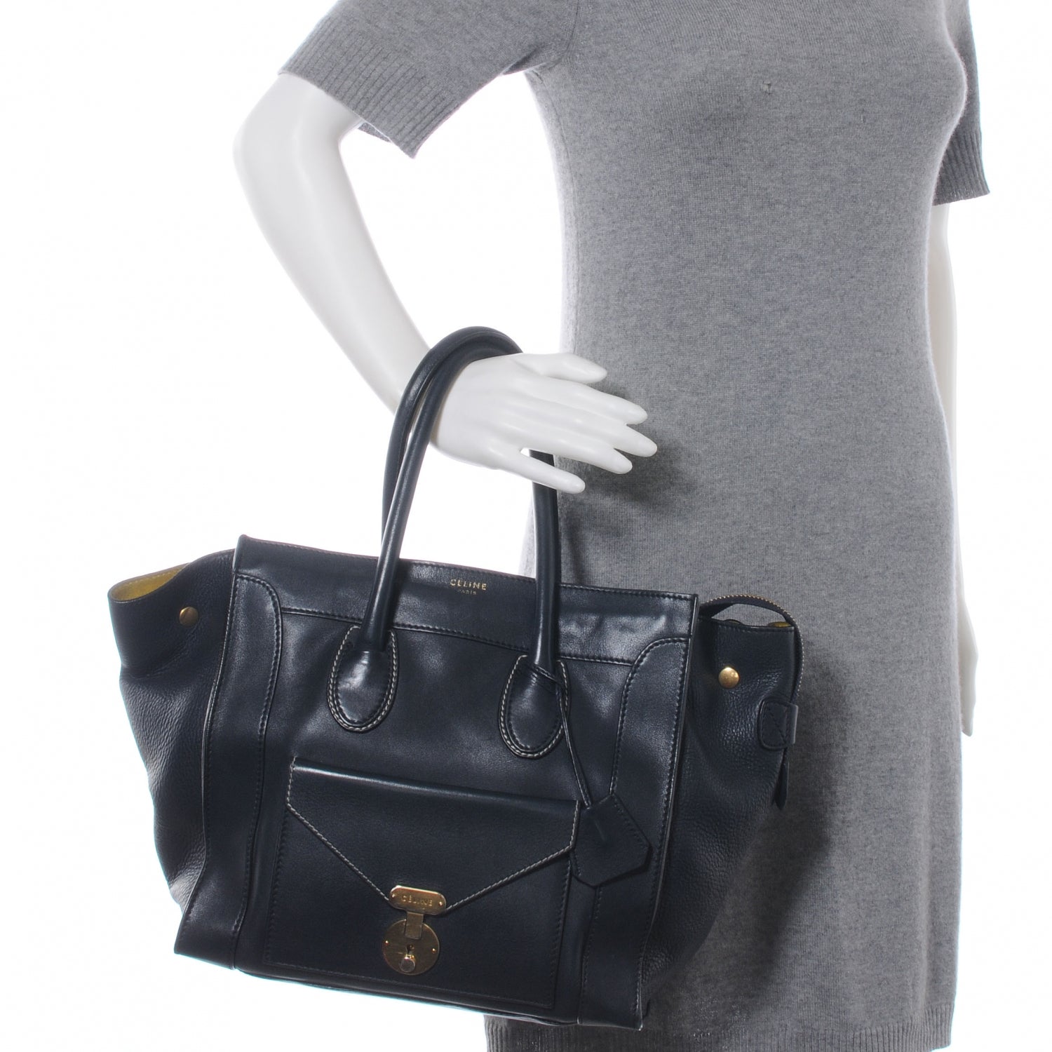 Celine Smooth Calfskin Mini Envelope Luggage Navy Blue 2 of 7