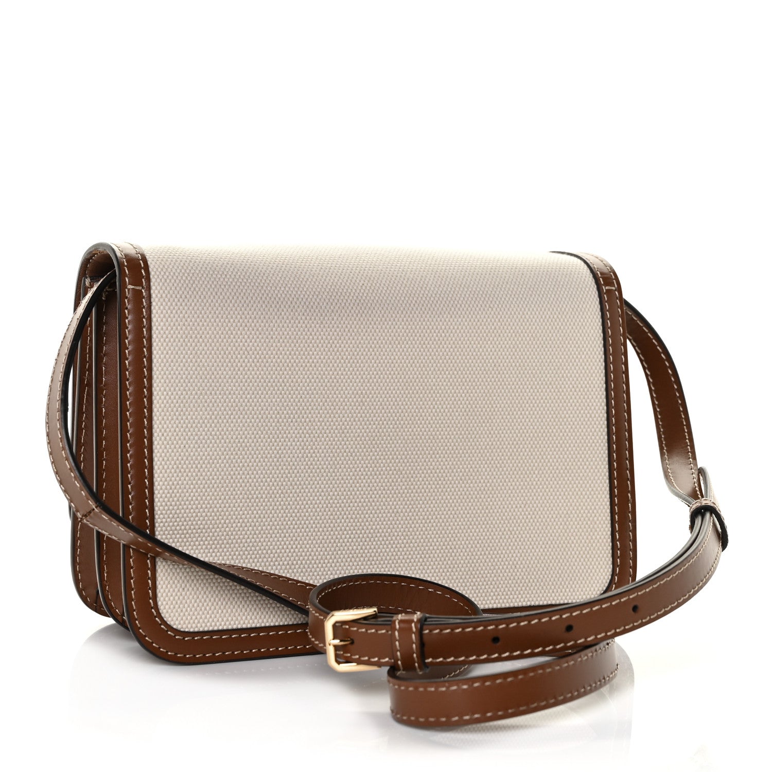 Burberry Canvas Calfskin Small TB Bag Natural 3 of 13