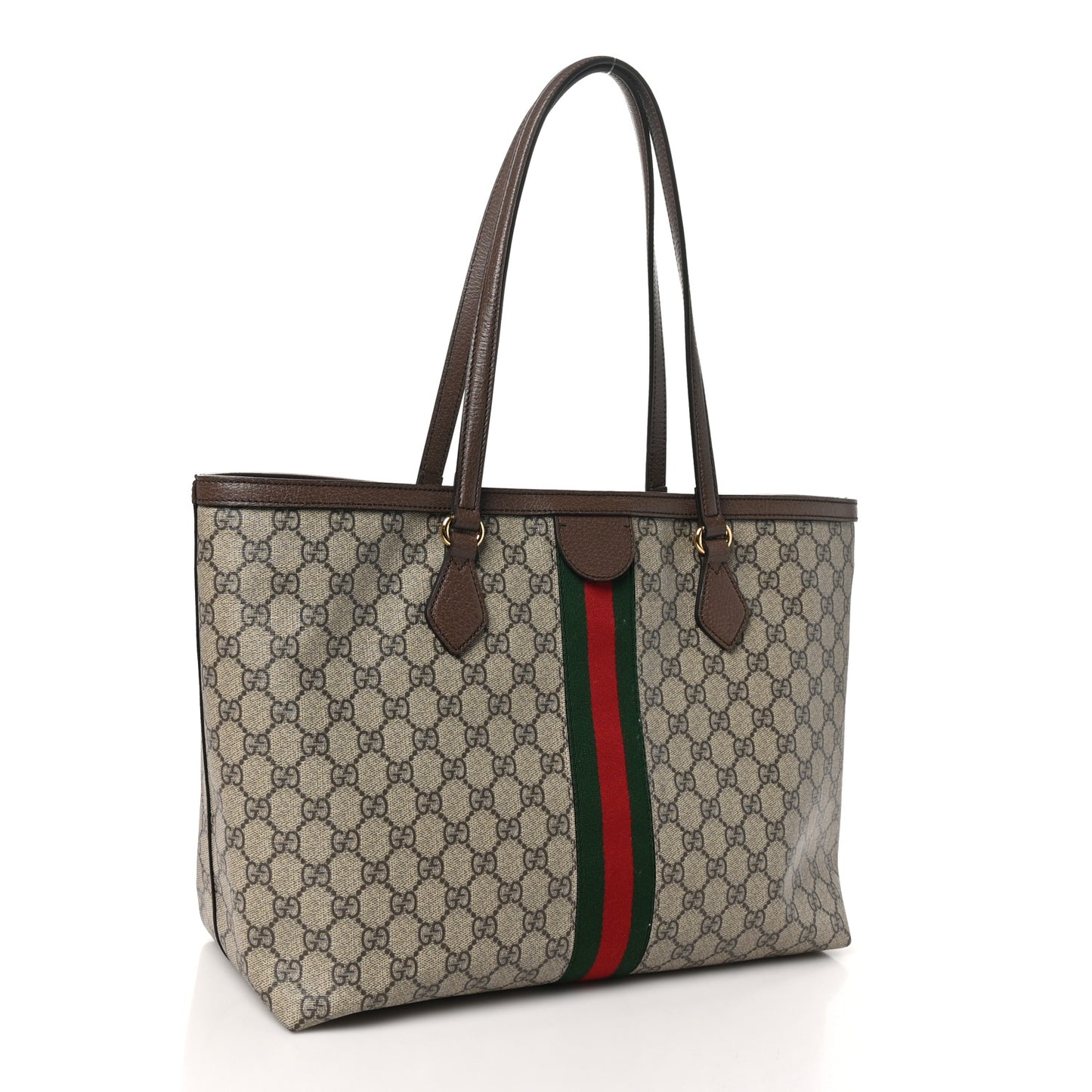 GG Supreme Monogram Medium Ophidia Shopping Tote Brown