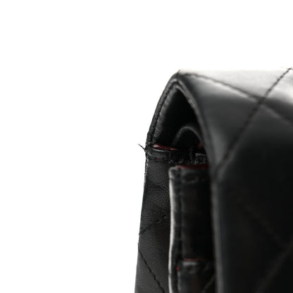 Chanel Lambskin Quilted Medium Double Flap Black 17 of 19