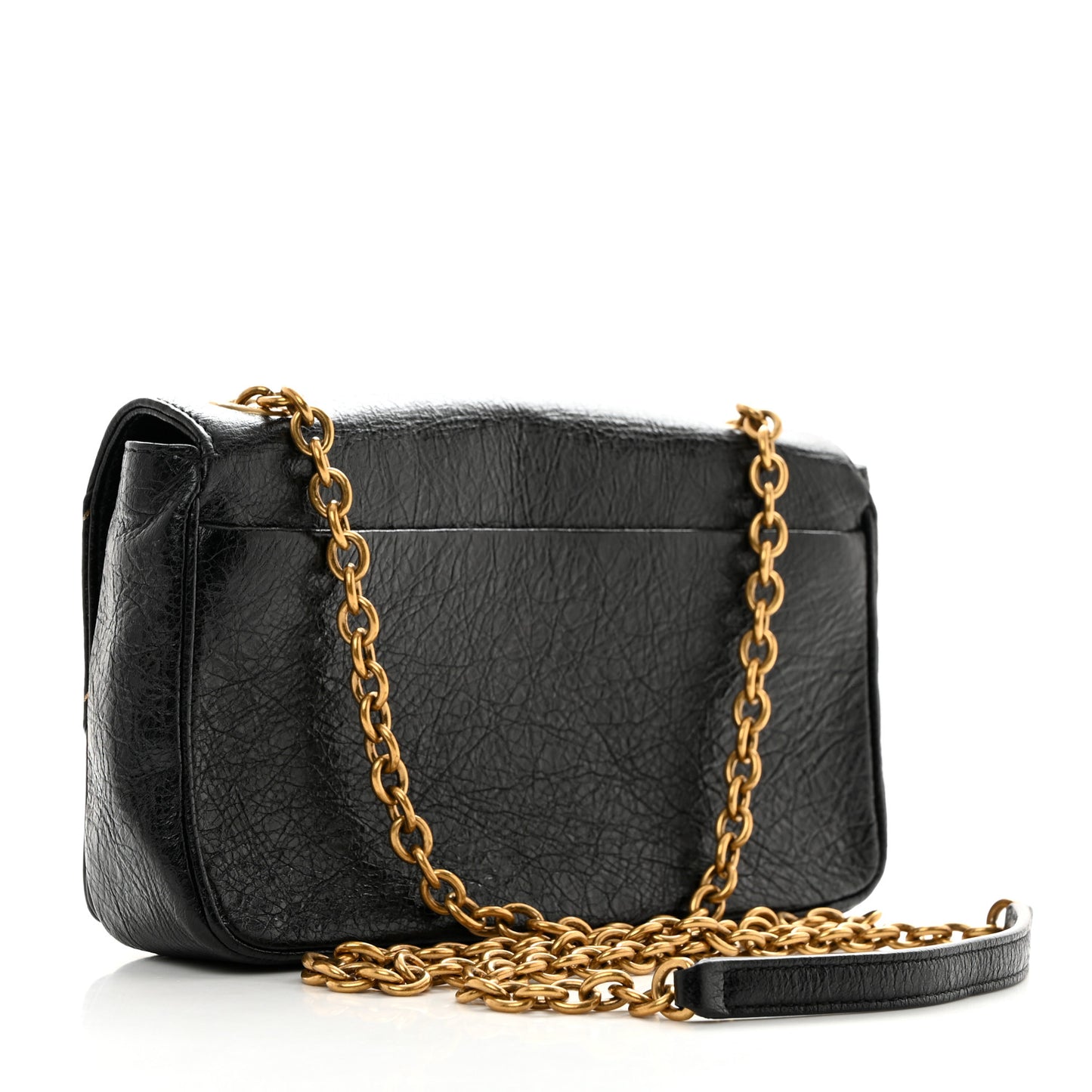 Arena Calfskin Blanket Chain Crossbody Black