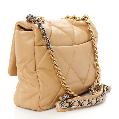 Chanel Lambskin Quilted Large Chanel 19 Flap Dark Beige 2 of 12