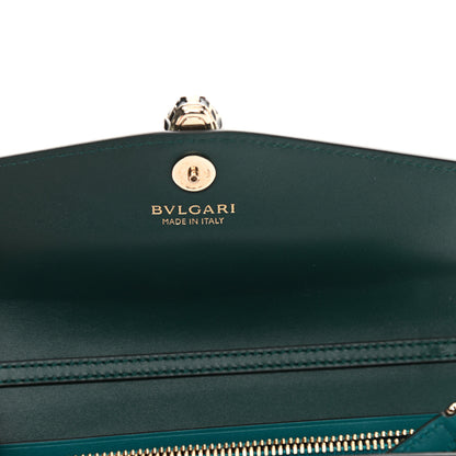 Bulgari Calfskin Serpenti Forever Chain Wallet Green 6 of 14