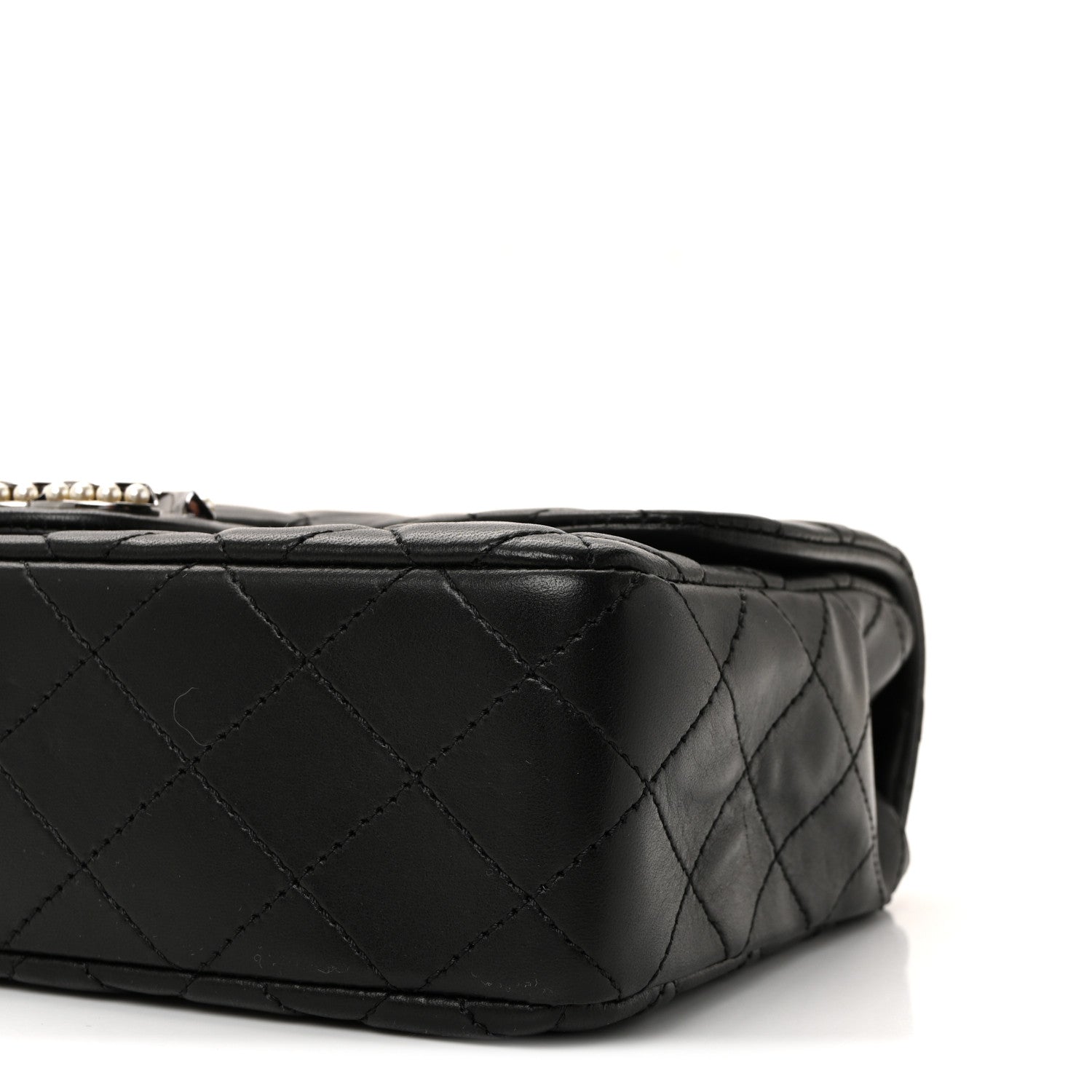 Chanel Lambskin Quilted Medium Westminster Pearl Flap Black