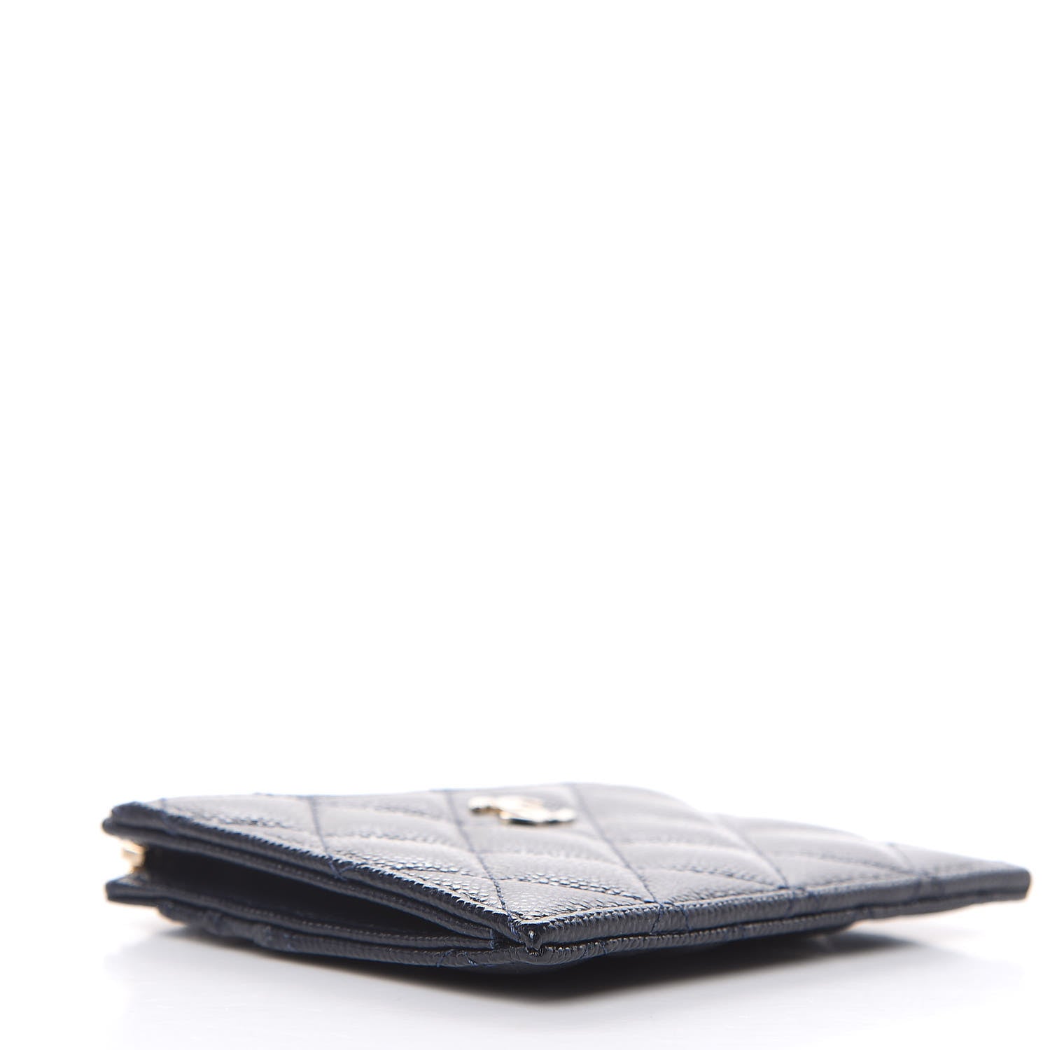 Chanel Caviar Quilted CC Zip Card Holder Navy Blue 4 of 8