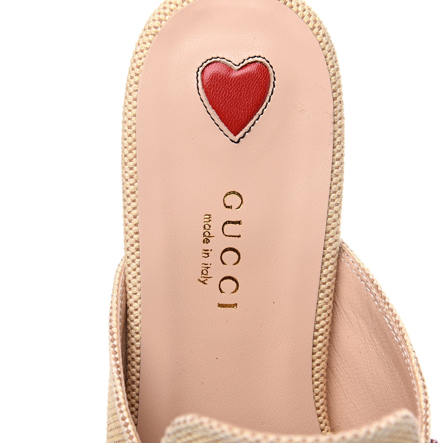 Gucci Canvas Vintage Charlotte Web Princetown Slippers 36.5 Sand Cuir 5 of 9