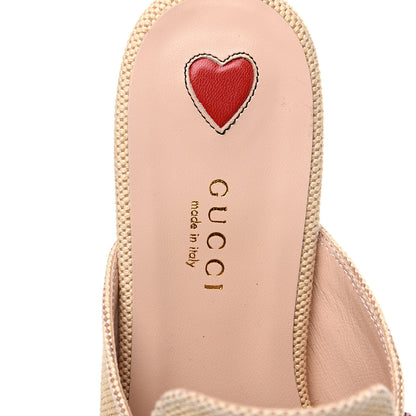 Gucci Canvas Vintage Charlotte Web Princetown Slippers 36.5 Sand Cuir 5 of 9