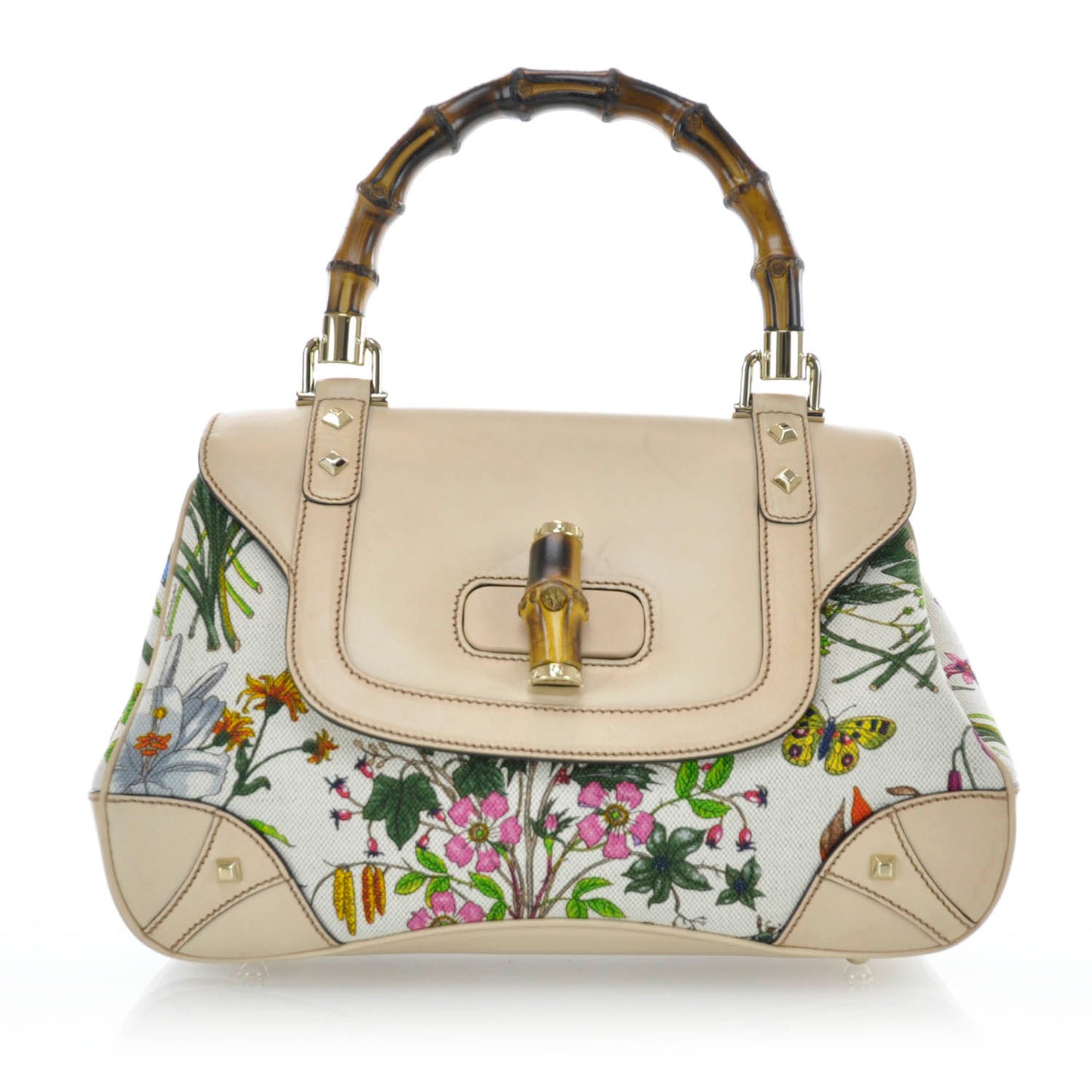 Floral Flora Bamboo Handle Bag
