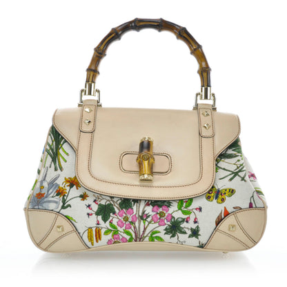 Gucci Floral Flora Bamboo Handle Bag 1 of 10